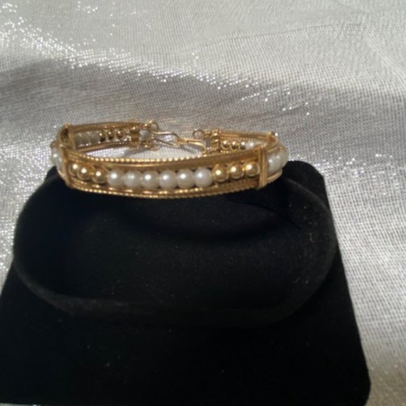 NWOT 14K Artisan Hand Crafted Genuine Pearl Bracelet Wire Wrapped - Picture 4 of 5